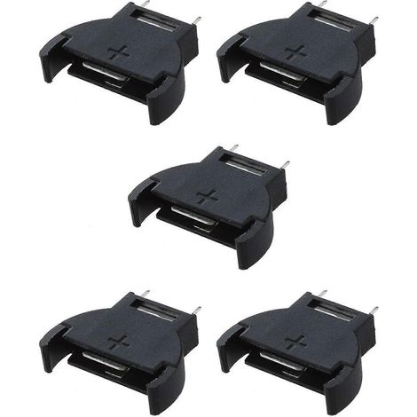 15 supports de piles bouton au lithium CR2032 en plastique noir (1/5)