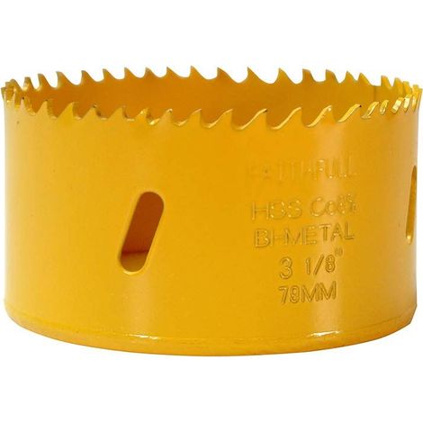 Faithfull Bi-Metal Cobalt Hole Saw 79mm for Heavy-Duty Drilling and Cutting