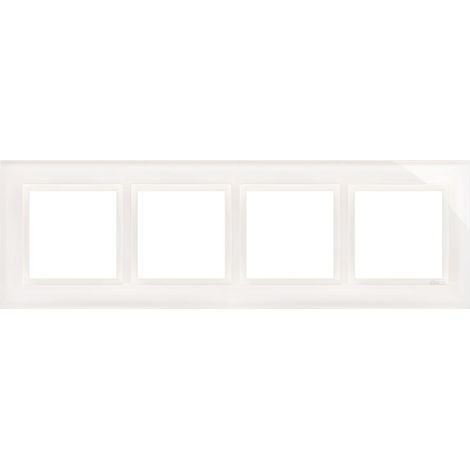 Marco de cristal natural de 4 módulos, BLANCO PERLA, IP20/IP44 (IP44 - usar juntas DUN4), SIMON54 NATURE (1/4)