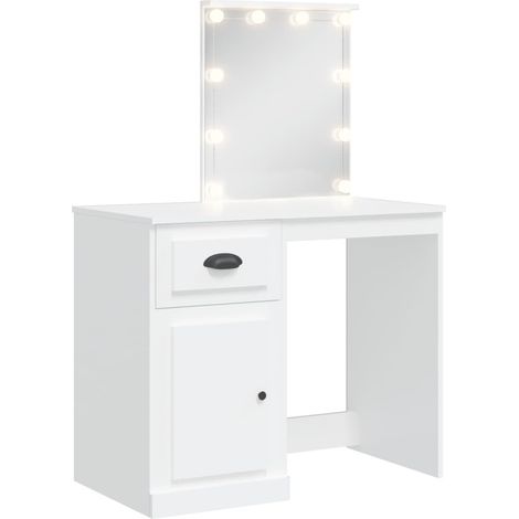 Tocador con luces LED blanco 90x42x132,5 cm vidaXL (1/5)
