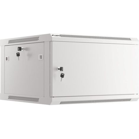 Lanberg Armario rack 19" de pared 6u/600x600 para automontaje con puerta metálica gris (paquete plano)