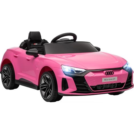 Voiture électrique pour enfants avec télécommande, ceinture de sécurité, klaxon, musique, phares, jusqu'à 5 km/h, rose, 3-5 ans (1/5)