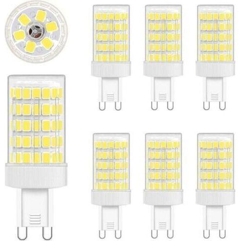 Ampoule G9 LED Blanc Froid, 10W LED G9 6000K Equivalence Incandescence 80W Lumière 900LM Lampe G9 LED AC 220V Lumineux 360º Large Angle de Faisceau 862835 SMD Non Dimmable Lot de 6 (1/4)