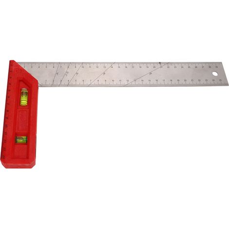Schreinerwinkel, professionelles Messlineal 90/45 Grad mit Wasserwaage, 30 cm (1/5)