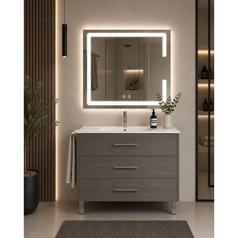 Mueble de baño con lavabo ORIGENBATH RIBERA sin espejo 70x45 cm roble smoky