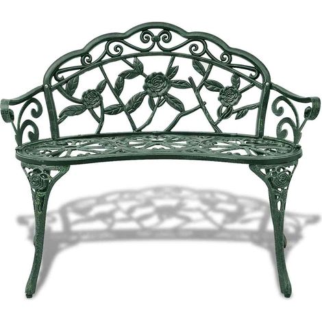 Maison Exclusive - Panchina da Giardino 100 cm in Alluminio Pressofuso Verde (1/4)