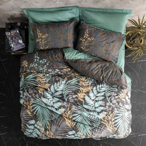 Funda Nórdica Doble Macedonia, Con Funda de Almohada, Cierre de Botones, 240x220 cm Verde (1/4)