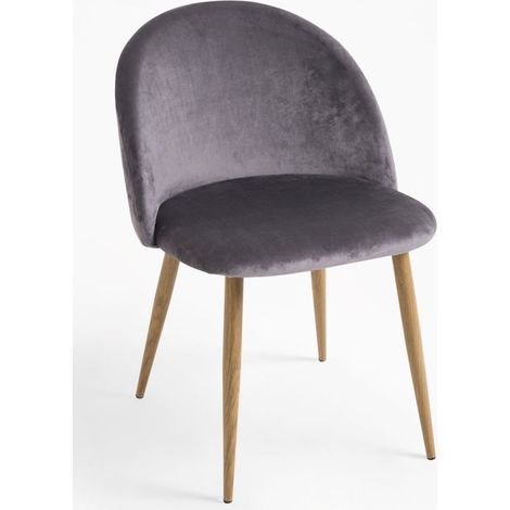 Packs Sillas Comedor - Pack 2 Sillas Vint Terciopelo - Gris oscuro (1/5)