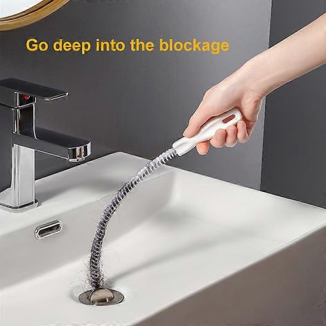 Lot de 2 outils de débouchage pour évier (45 cm) : tuyau d'évacuation, bâtonnets et liquide de débouchage inclus.