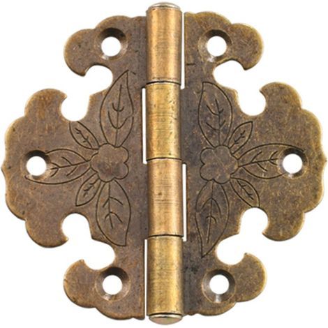 [JAMAIS UTILISÉ] Lot de 4 charnières anciennes - charnières décoratives - mini charnières vintage - charnières de porte - charnières vintage en bronze (1/4)