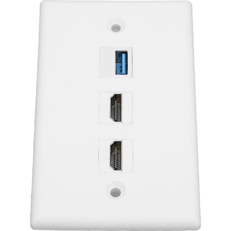 Plaque murale HDMI 2 ports avec Ethernet et USB 3.0 - Support pour modules keystone (1/5)