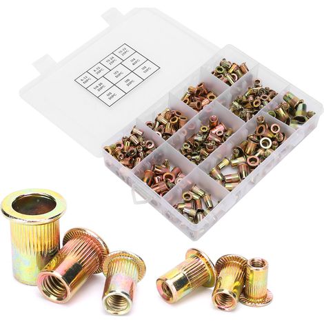 300 Pièces de Boulons à Riveter en Acier Galvanisé, Kit de Fixation Multicolore pour Quincaillerie (1/5)