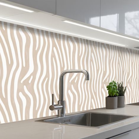 SCHIENALI CUCINA Astratto - Zebra - Beige 300x80 cm (1/5)