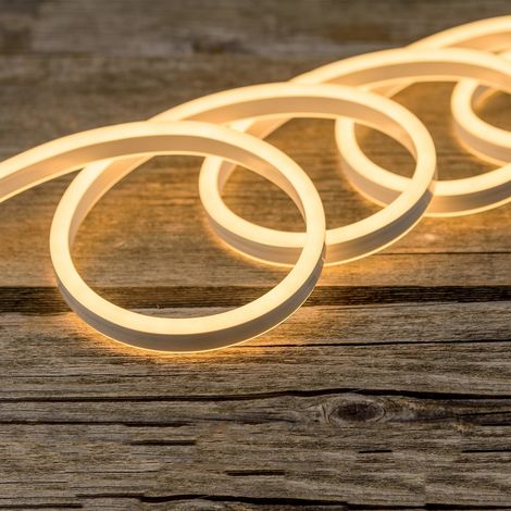 Tubo luminoso a led effetto neon "Bifacciale" decorazione per interno ed esterno -Luce Calda / 6000 Led - 50 mt