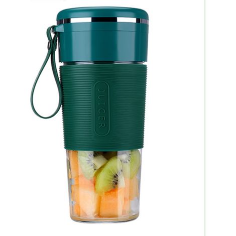 Mélangeur portable, mini mélangeur à smoothie, mélangeur de fruits personnel, presse-agrumes électrique USB portable avec 6 lames, batterie rechargeable. 1pc vert (1/3)