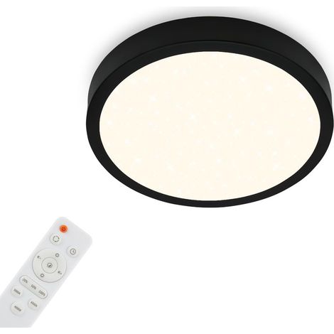 LED Deckenleuchte Sternenhimmel dimmbar Fernbedienung schwarz Ø28cm Briloner