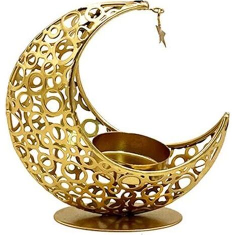Bougeoir B en métal pour le Ramadan, décoration de l'Aïd Moubarak (1/4)