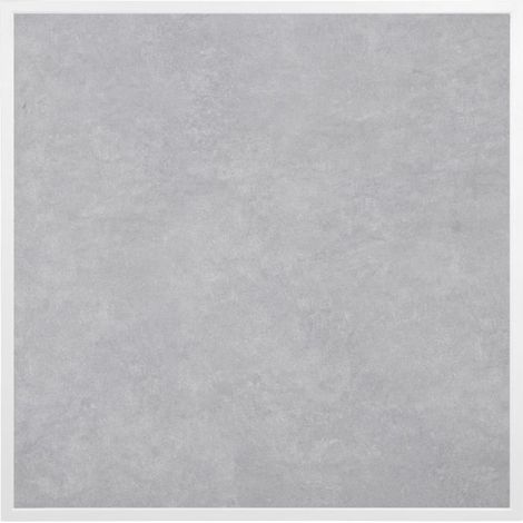 Plateau de table extérieur carré en verre trempé effet pierre gris clair bord blanc 700 mm - BOLERO (1/5)