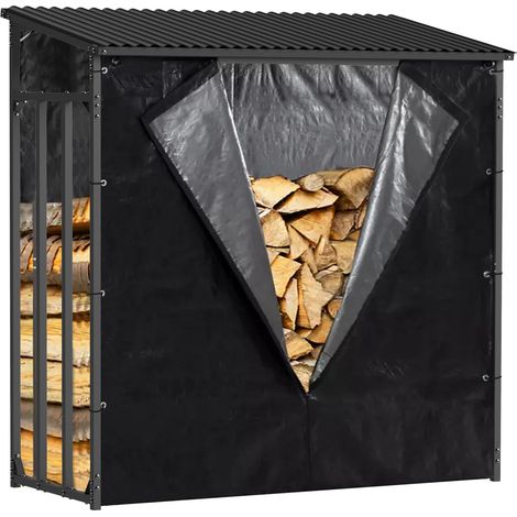 Gardiun Wood Shed III 185 x 70 x 185 cm in acciaio zincato, copertura impermeabile, telone protettivo e supporto inferiore (1/5)
