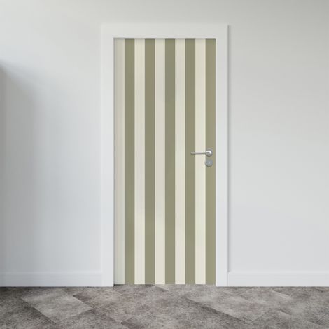 Sticker porte, rayures Kaki tendance, 204 cm X 60 cm (1/5)