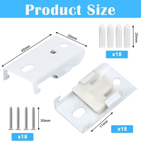 Supports de fixation pour tringle à rideaux, supports supérieurs pour tringle courbe, clips de fixation pour rideaux (1/5)