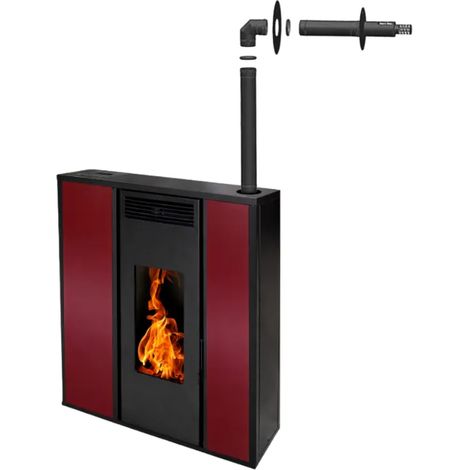 Pack Poêle à granules TESSA 10 kW Etanche Concentrique sur le dessus + Kit Conduit Ventouse - (1/5)