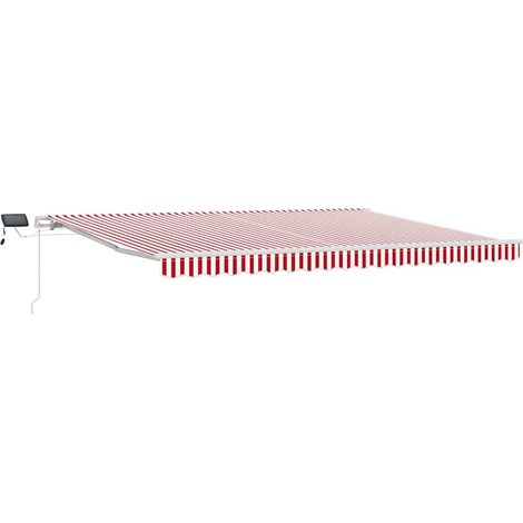Maison Exclusive - Tenda Retrattile Rosso e Bianco 450 × 300 cm Tessuto e acciaio