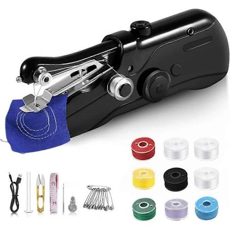 Machine à coudre portable pour débutants - Machine à coudre manuelle pour adultes, pour la maison, les voyages, la confection de vêtements et de tissus. (1/5)