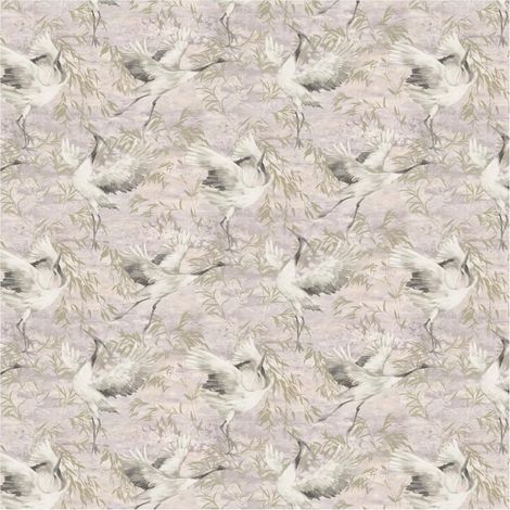 Sarus Pink Wallpaper Graceful Birds, Textured Scrubbable Paste The Wall Versatile (1/4)