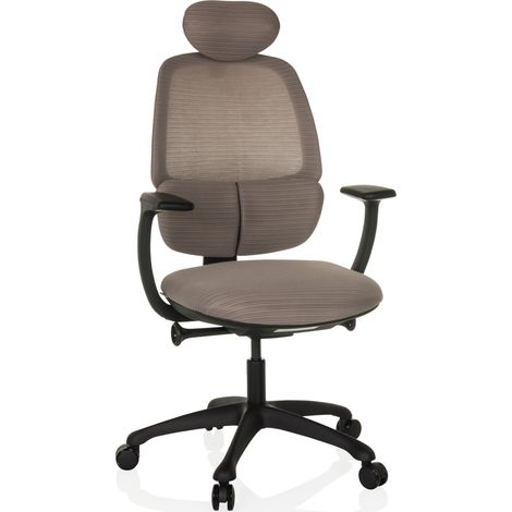 Bürostuhl / Drehstuhl RI-COVER Netzstoff / Stoff grau hjh OFFICE