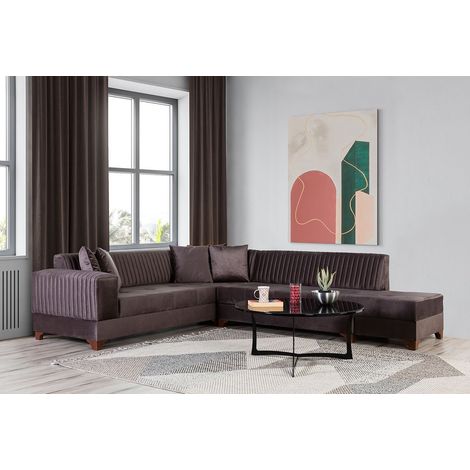 Canapé d'angle convertible WEST 230 x 280 cm en plusieurs couleurs - Couleur: Anthracite (1/5)