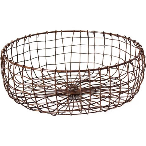 Multifunktionaler Obstkorb/Aufbewahrungskorb aus Eisen – Bronze, 3 Größen (20,5 cm, 26 cm, 29 cm) – Minimalistisches, offenes Design für Küche/Wohnzimmer (1/5)