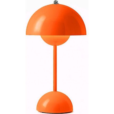 Lampe de table LED en forme de bouton de fleur, veilleuse, lampe de table champignon, style nordique, chevet, bureau, décoration simple, chambre moderne, prise US, orange (1/4)