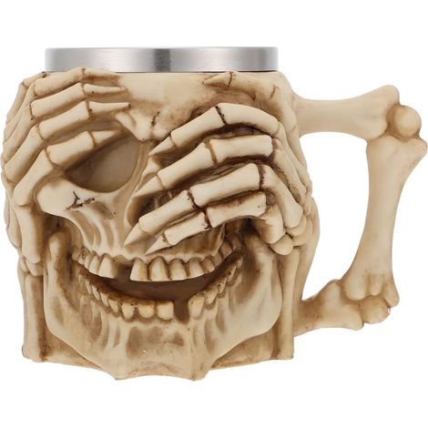 Crâne Café Tasse en Acier Inoxydable Crâne Tasse  Tasse Squelette Résine Bière Stein Chope Café Tasse Tasse de Thé Halloween Bar Verres Cadeau Style