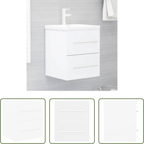 Rangement salle de bain - Armoire d'évier Blanc 41x38,5x48 cm Bois d’ingénierie (1/5)