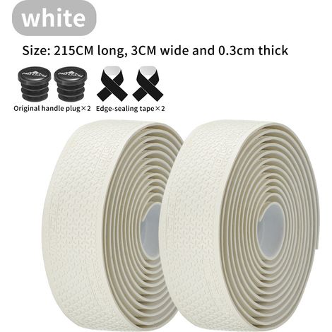 Guidon de vélo de route blanc avec bandes de style Mercedes Poignées de guidon de vélo avec sangles uniques, matériau antidérapant et absorbant la transpiration, et conception absorbant les chocs/anti (1/5)