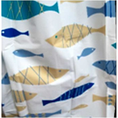 Cortina de ducha Peva 180x200 Peces Aglaia 09237