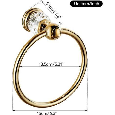 Anneau Porte-Serviettes - Cristal - Rotation 180° - Fixation Murale Invisible - Pour Salle De Bain Cuisine Salle D Eau - 1 Pièce (1/5)