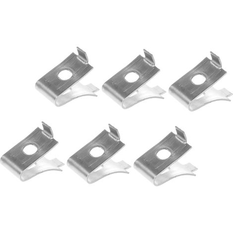 Lot de 6 Clips en Acier Inoxydable pour Supports D'étagères en Verre, Réglables, Compatibles Armoires et Placards, Fixation Pratique pour Rangement et Organisation Intérieure (1/5)