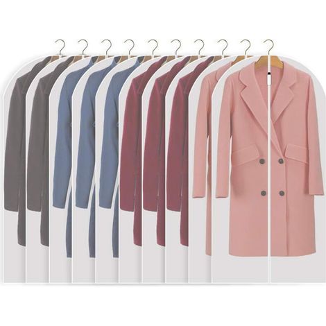 Bardusch - Housses à vêtements transparentes pour suspendre les vêtements, housses de protection zippées pour manteaux, vestes et chemises (1/4)