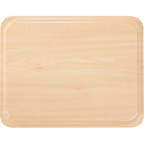 Plateau Capri rebord élevé - Surface lisse - 43 x 61 cm - Bouleau - Lot de 12 - Cambro