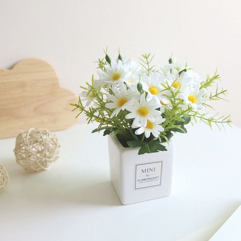Marguerite Artificielle - Fleur Soie Réaliste - Décoration Intérieure Extérieure - Résistante UV - Lot de 1 (1/5)
