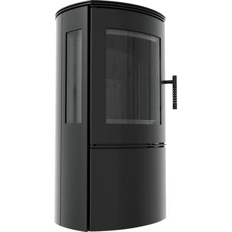 Kaminofen aus Stahl KRATKI FALCON VIEW Ø 150 10 kW schwarz Verkleidung (1/5)