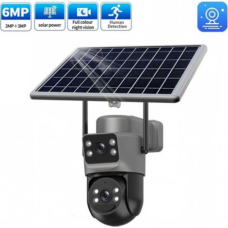 Caméra de Surveillance Solaire Extérieure HD, Vision Nocturne en Couleur, Interphone Vocal Bidirectionnel, Étanche，Inclut une carte mémoire de 32 Go (1/5)
