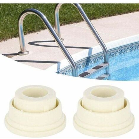Pool escalator Rubber plug pour Échelle de piscine Bumper plug Set de 2 pièces blanc éChelle Pieds Piscine éChelle Bouchon en Caoutchouc Pare Chocs Garde Tampons de Remplacement éChelles sous Marines- (1/5)
