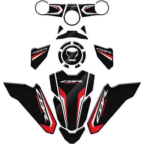 Applicable Honda CBR650R 19-23 Fuel Tank Sticker Anti-Slip Sticker Fishbone Sticker on the Fuel Tank Cap Sticker( Set) (1/5)