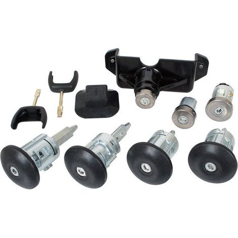 Ford Transit 2006 - Kit de 4 inserts de serrure de porte + contacteur d'allumage + capot + bouchon de réservoir (7 pièces) KPL (1/5)