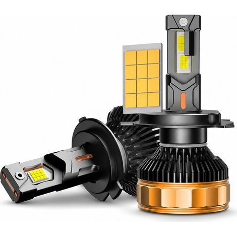 Lampadina LED per fari auto REDSEA 9004, nero e oro, 300 W, 30000 lm, luce bianca 6000 K, 12 V/24 V (1/5)