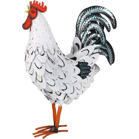 Statue aus Metall für den Außenbereich Eisen Huhn Figur Hahn