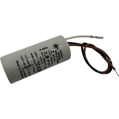 Ducati Energia – 416216004 Condensateur double capacité 2µF + 3,8µF – Ø30x70mm – Spécial moteur VMC – Durée de vie 30 000 heures